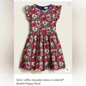 J. Crew Girls made from Liberty fabric  Floral Dress Size 8 red blue